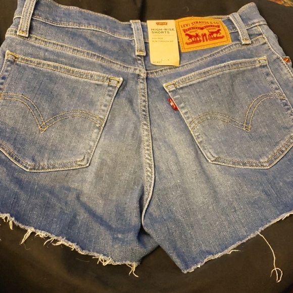 Levi’s Sapphire Dust High Rise Distressed Shorts Waist 27 Size 4 - Picture 5 of 11
